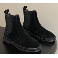 Good Quality The Row Suede Flat Ankle Boots TR082702 Black 2025