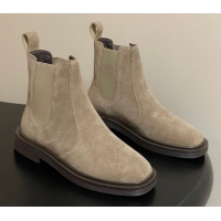 Charming The Row Suede Flat Ankle Boots TR082702 Beige 2025