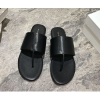 Hot Style The Row Signum Flat Thong Slides Sandal in Calfskin TR082704 Black 2025