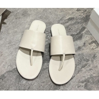 Popular Style The Row Signum Flat Thong Slides Sandal in Calfskin TR082704 White 2025