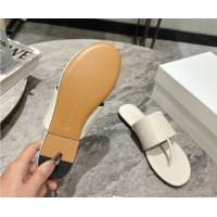 Popular Style The Row Signum Flat Thong Slides Sandal in Calfskin TR082704 White 2025