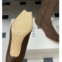 Luxury Cheap The Row Liisa Kitten Ankle Boot 3cm in Suede Brown 1028059 2025