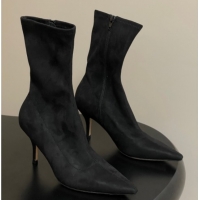 Shop Duplicate The Row Liisa Kitten Ankle Boot 8.5cm in Suede Black 1028054