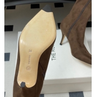 Big Discount The Row Liisa Kitten Ankle Boot 8.5cm in Suede Brown 1028055