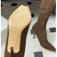 Duplicate The Row Liisa Kitten High Boot 8.5cm in Suede Brown 1028057