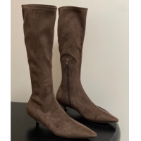 Discount The Row Liisa Kitten High Boot 3cm in Suede Brown 1028060