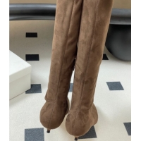 Discount The Row Liisa Kitten High Boot 3cm in Suede Brown 1028060