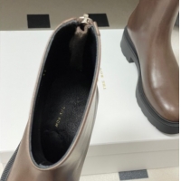 Popular Style The Row Nobilis Fast Platform Ankle Boots 4cm in Leather Brown 1028062