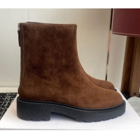 Top Design The Row Nobilis Fast Platform Ankle Boots 5cm in Suede Brown 1028063
