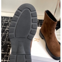 Top Design The Row Nobilis Fast Platform Ankle Boots 5cm in Suede Brown 1028063