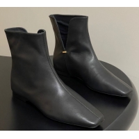 Best Grade The Row Lambskin Leather Flat Ankle Boots TR102801 Black 2025