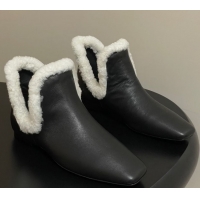 Best Price The Row Lambskin and Wool Flat Ankle Boots TR102801 Black 2025