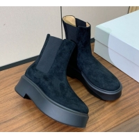 Low Price The Row Suede Platform Ankle Boots 5cm TR102802 Black 2025