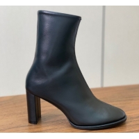 Luxurious The Row Leather Heel Ankle Boots 8cm TR102803 Black 2025