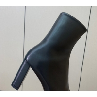 Luxurious The Row Leather Heel Ankle Boots 8cm TR102803 Black 2025