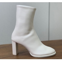 Charming The Row Leather Heel Ankle Boots 8cm TR102803 White 2025