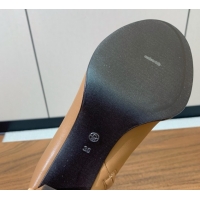 Durable The Row Leather Heel Ankle Boots 8cm TR102803 Brown 2025