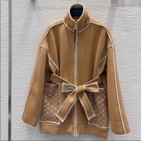 Luxury Discount Louis Vuitton Monogram Accent Coat LV102901 Beige 2025