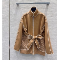Luxury Discount Louis Vuitton Monogram Accent Coat LV102901 Beige 2025