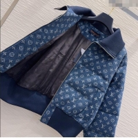 Modern Classic Louis Vuitton Monogram Denim Down Jacket LV102507 Blue 2025