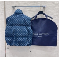 Modern Classic Louis Vuitton Monogram Denim Down Vest LV102508 Blue 2025