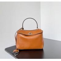 Spot Bulk Balenciaga Rodeo Mini Handbag in smooth calfskin With aged-silver hardware 78972 brown yellow 2025