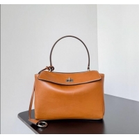 Buy Cheap Balenciaga Rodeo Small Handbag in smooth calfskin With aged-silver hardware 78972 brown yellow 2025