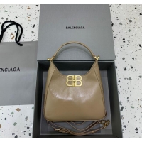 Modern Classic Balenciaga Mini Hobo Bag in Lambskin 801928880 Beige 2025