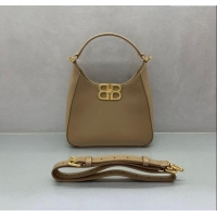 Modern Classic Balenciaga Mini Hobo Bag in Lambskin 801928880 Beige 2025