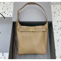 Luxury New Balenciaga Bel Air Small Hobo Bag in smooth calfskin 78972 latte beige aged-gold hardware 2025