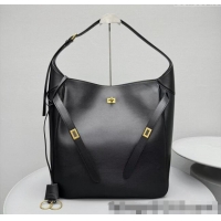 Best Price Balenciaga Bel Air Large Hobo Bag in smooth calfskin 78081 black aged-gold hardware 2025
