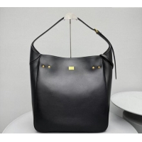 Best Price Balenciaga Bel Air Large Hobo Bag in smooth calfskin 78081 black aged-gold hardware 2025