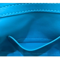 Classic Discount Balenciaga Rodeo Nano Bag With Chain in blue smooth calfskin 48082 aged-silver hardware 2025