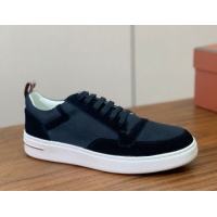 Purchase Loro Piana Newport Walk Sneakers in Suede and Mesh Black 0827001