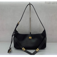 Discount Balenciaga Bel Air Small Hobo Shoulder Bag in smooth calfskin 48084 black With aged-gold hardware 2025