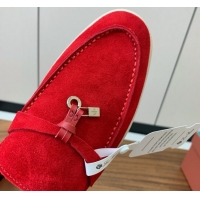 Good Product Loro Piana Summer Charms Walk Loafer in Suede LP110425 Red 2025