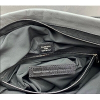 Good Quality Balenciaga Shopper Large Dust Bag Crossbody Pouch in Arena lambskin 48088 Grey With aged-silver hardware 20