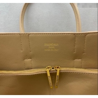 Promotional Balenciaga Bel Air Small Carry All Bag in smooth calfskin 48089 latte beige aged-gold hardware 2025