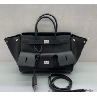 Super Quality Balenciaga Bel Air Small Carry All Bag in smooth calfskin 48089 black aged-silver hardware 2025