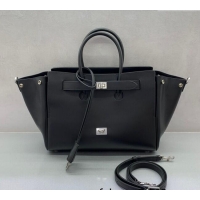Super Quality Balenciaga Bel Air Small Carry All Bag in smooth calfskin 48089 black aged-silver hardware 2025