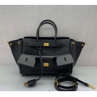 Well Crafted Balenciaga Bel Air Small Carry All Bag in smooth calfskin 48089 black aged-gold hardware 2025