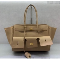 Buy Discount Balenciaga Bel Air Medium Carry All Bag in smooth calfskin 48090 latte beige aged-gold hardware 2025