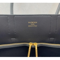 Discount Balenciaga Bel Air Medium Carry All Bag in smooth calfskin 48090 black aged-gold hardware 2025