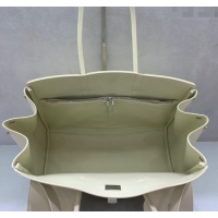 Best Price Balenciaga Bel Air Medium Carry All Bag in smooth calfskin 48090 White aged-silver hardware 2025