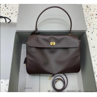 Super Quality Balenciaga Rodeo Medium Handbag in smooth calfskin 78972 Coffee/Aged Gold 2024