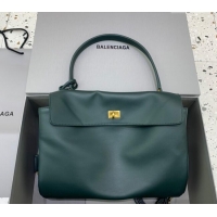 Unique Discount Balenciaga Rodeo Medium Handbag in smooth calfskin Peacock 78972 Green/Gold 2024
