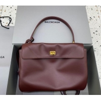 Good Taste Balenciaga Rodeo Medium Handbag in smooth calfskin 78972 Burgundy/Gold 2024