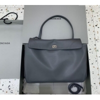 Promotional Balenciaga Rodeo Large Handbag in smooth calfskin 78972 Grey/Silver 2024