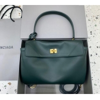Super Quality Balenciaga Rodeo Small Handbag in smooth calfskin 78972 Peacock Green/Gold 2024