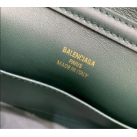 Super Quality Balenciaga Rodeo Mini Handbag in smooth calfskin 78972 Peacock Green/Gold 2024